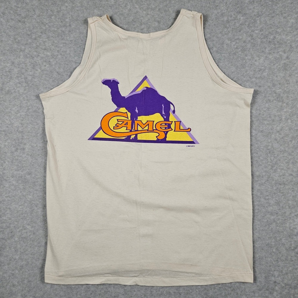 Vintage Camel XL Beige Tank Top 1995 Joe Camel Single Stitch Graphic Sleeveless